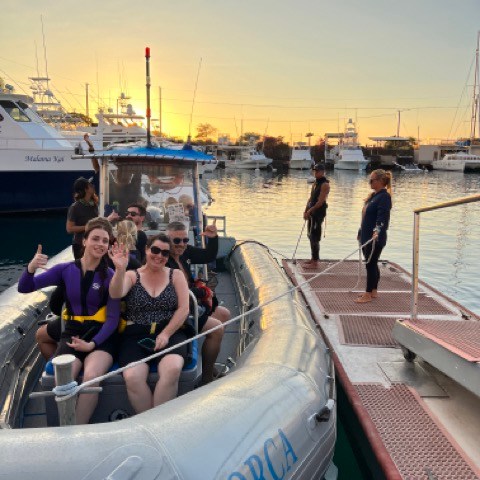 a group of people on a boat