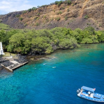 a small boat in a body of water