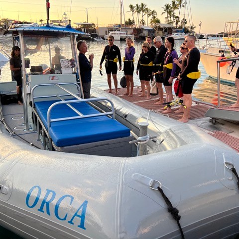 a group of people on a boat