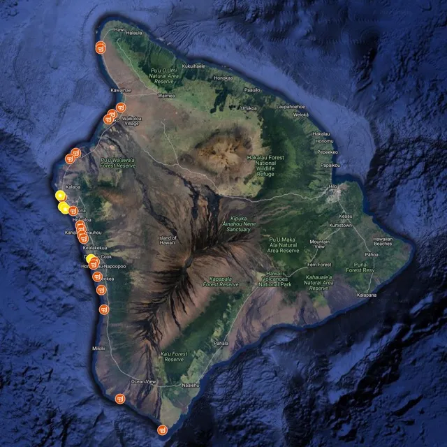Kona-snorkeling-1 map of kona snorkeling spots