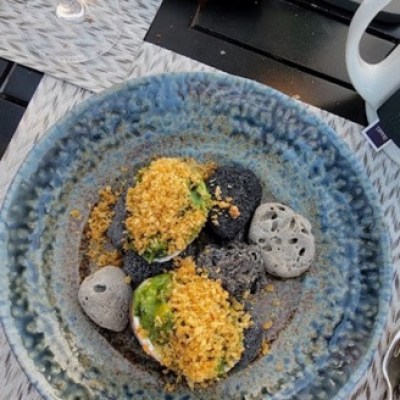 a plate of food on a table