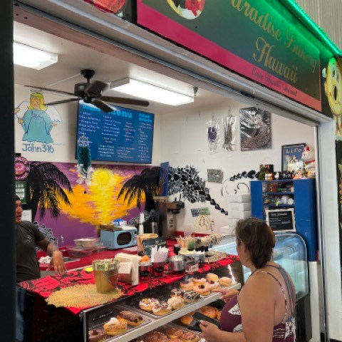 a person standing in front of a store
