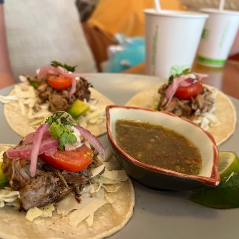 a plate of food on a table