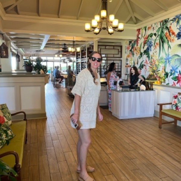 a person standing in a room