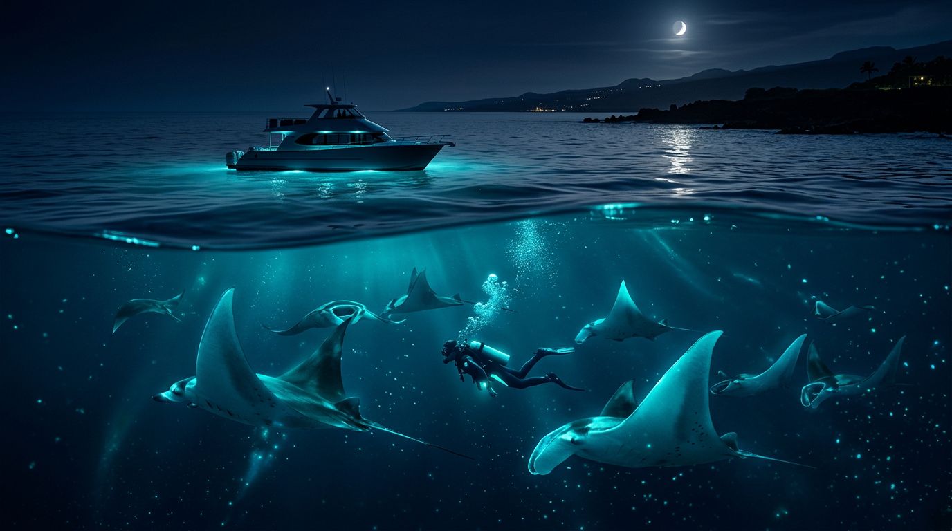 Big Island Manta Ray Night Snorkel vs Boat-Only Viewing Tour