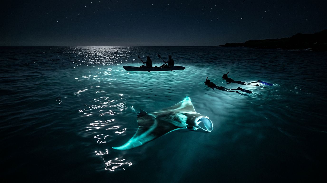 How Many Guests Join a Kona Manta Ray Night Snorkel?