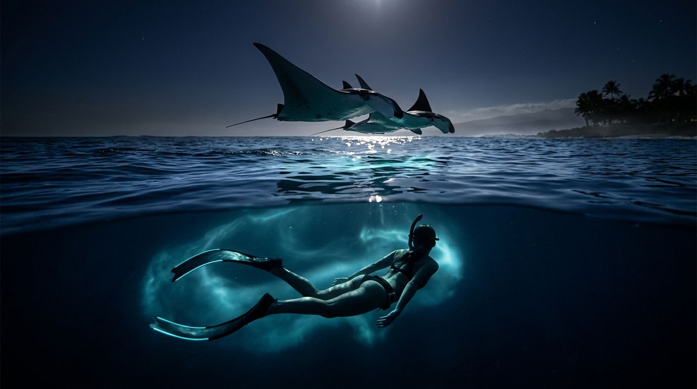 How to Practice for a Kona Manta Ray Night Snorkel