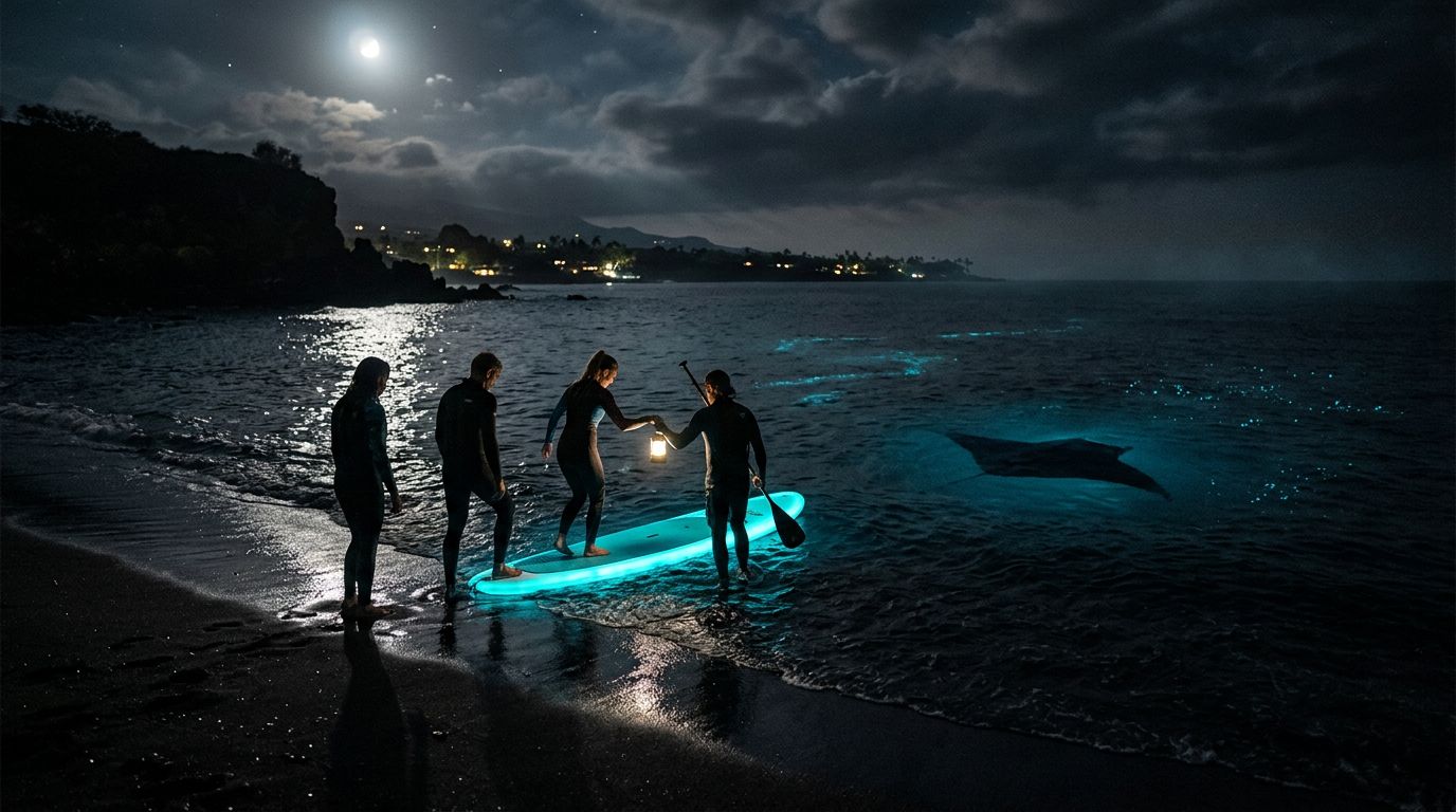 How You Enter the Water on a Kona Manta Ray Night Snorkel