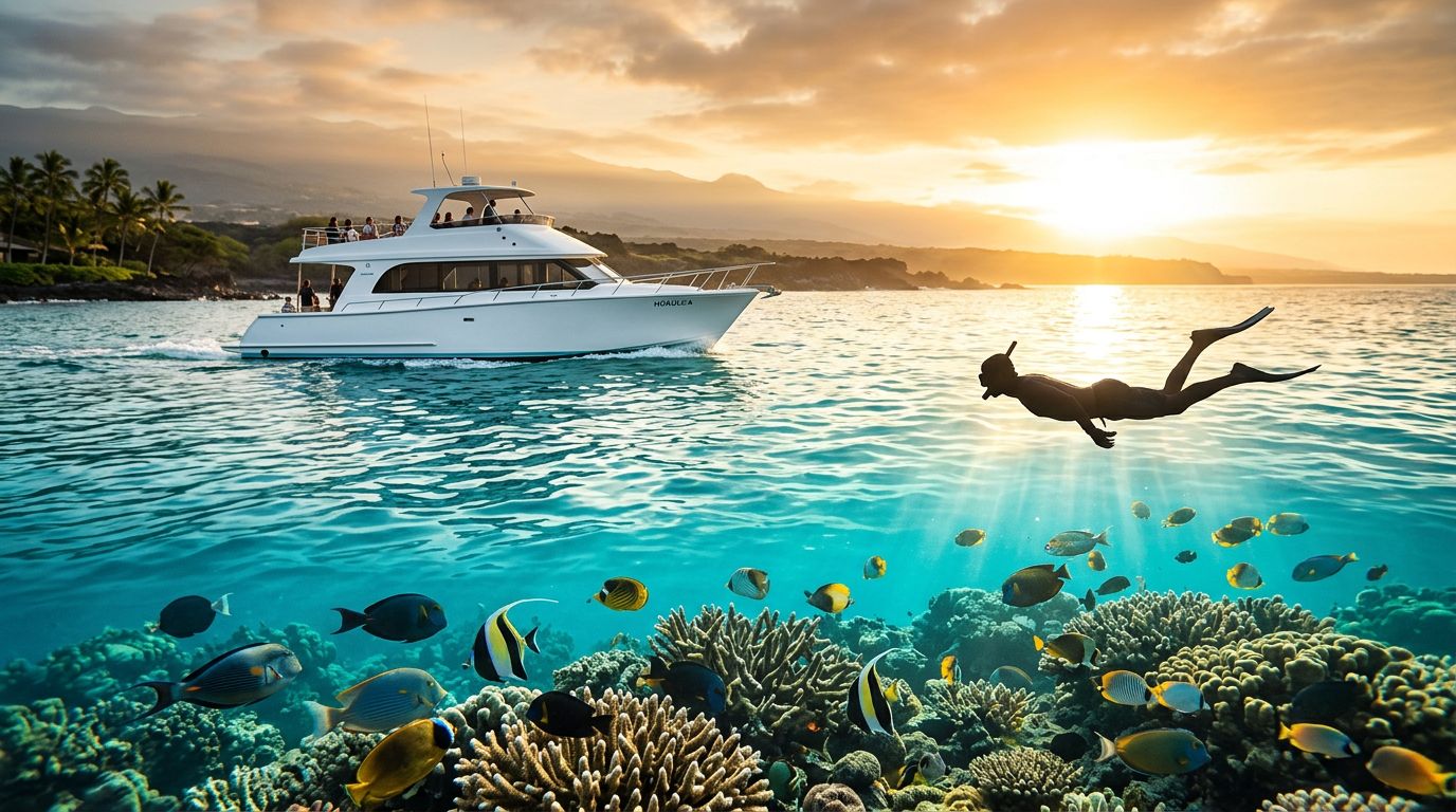 Kona Boat Tours With Shorter Rides to Snorkel Spots