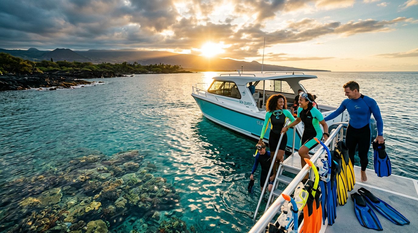 Kona Boat Tours With Snorkel Gear and Wetsuits Included