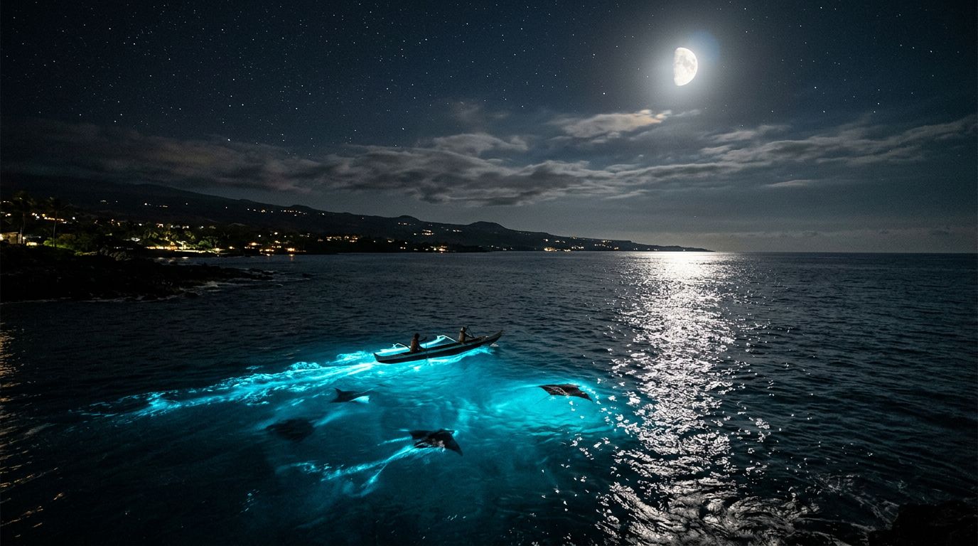 How Cloud Cover Changes a Kona Manta Ray Night Snorkel