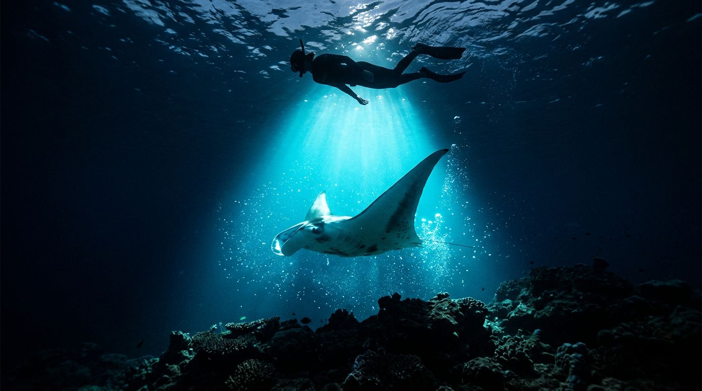 How Long You Wait for Manta Rays on a Kona Night Snorkel