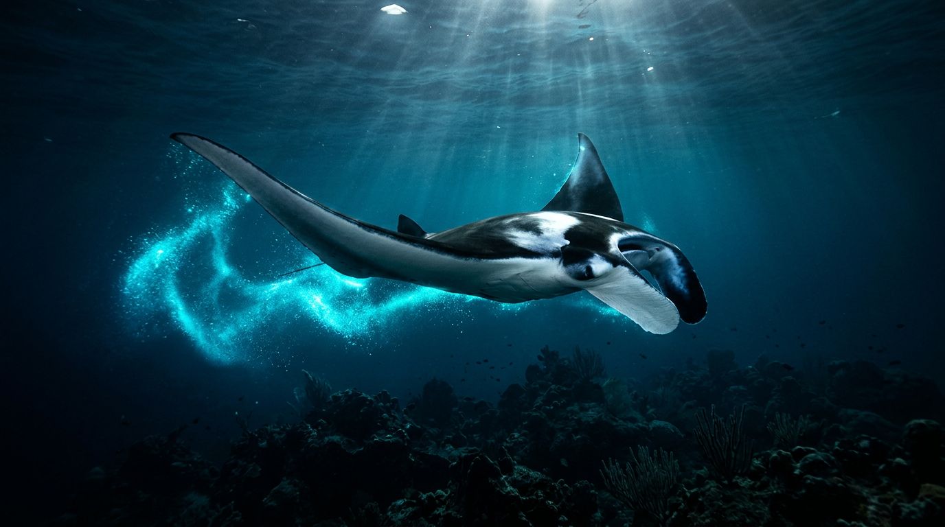 How Manta Rays Find Plankton in the Dark
