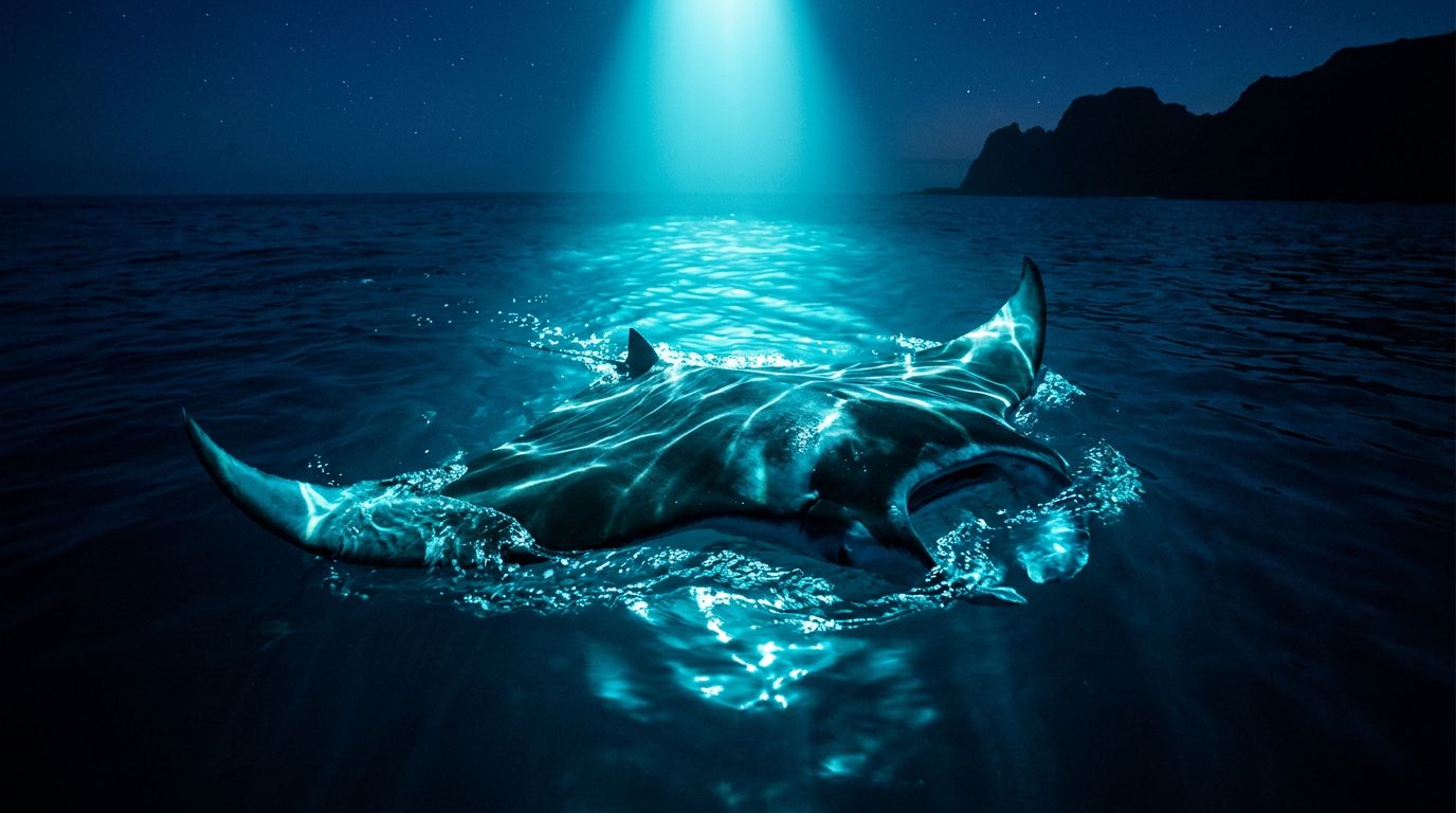 How Manta Rays in Hawaii Breathe During Night Feeding