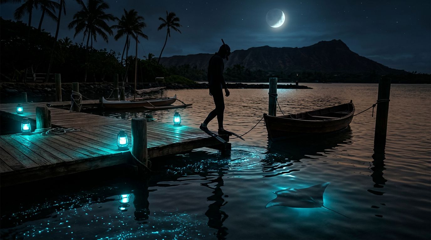 How Much Walking a Kona Manta Ray Night Snorkel Takes