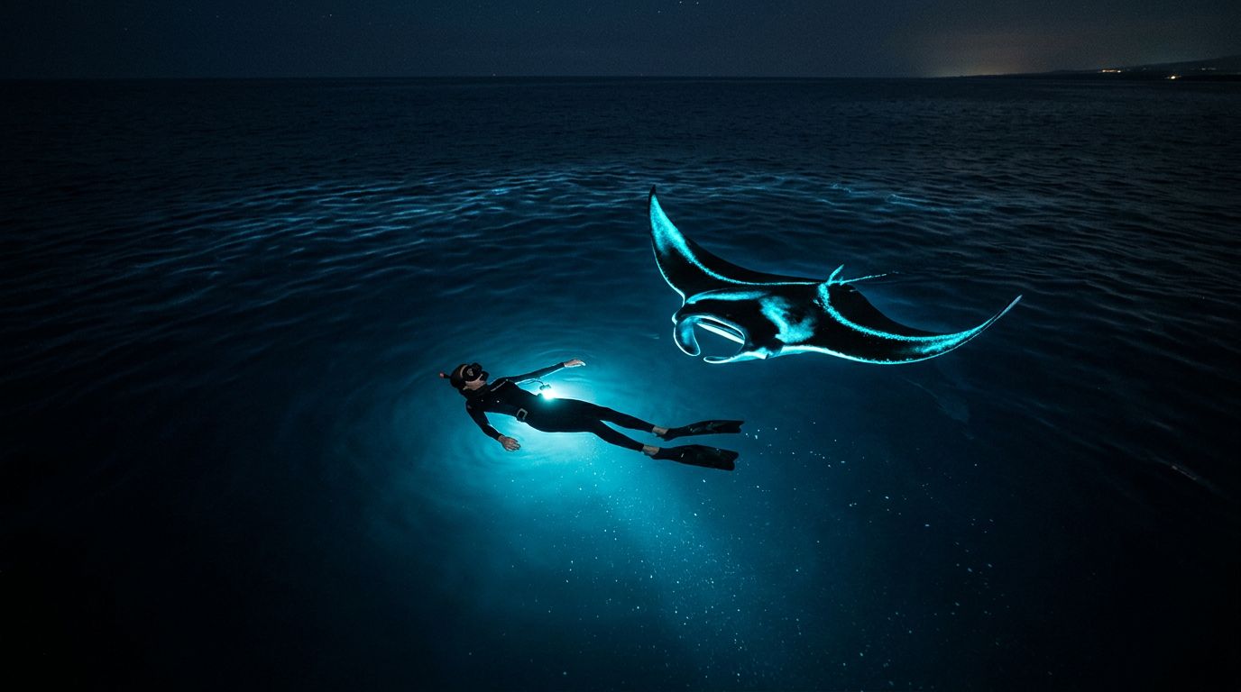 How to Breathe Calmly on a Kona Manta Ray Night Snorkel