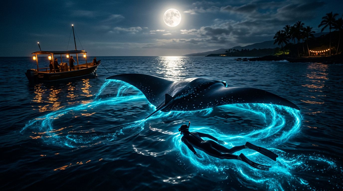 Kona Manta Ray Night Snorkel During Holiday Weeks