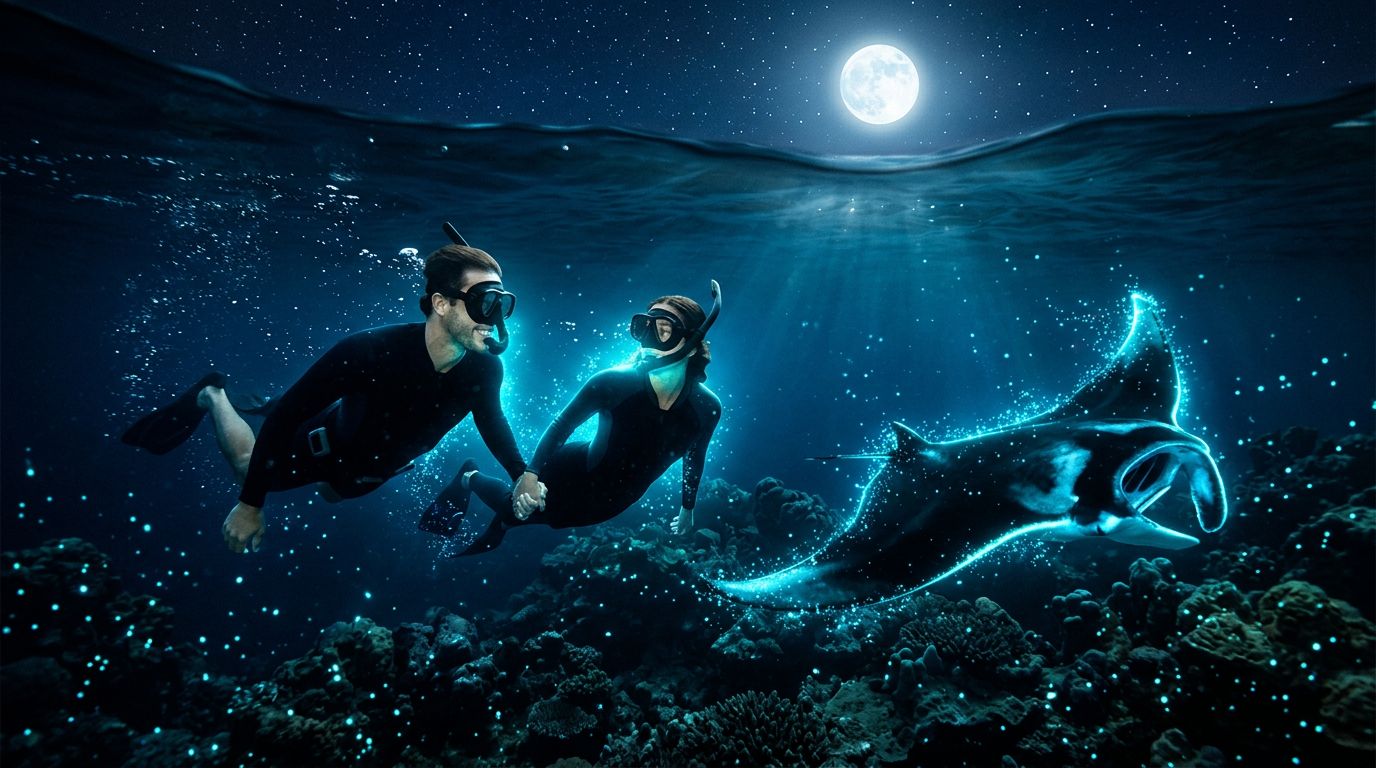 Manta Ray Night Snorkel for Honeymoon Couples