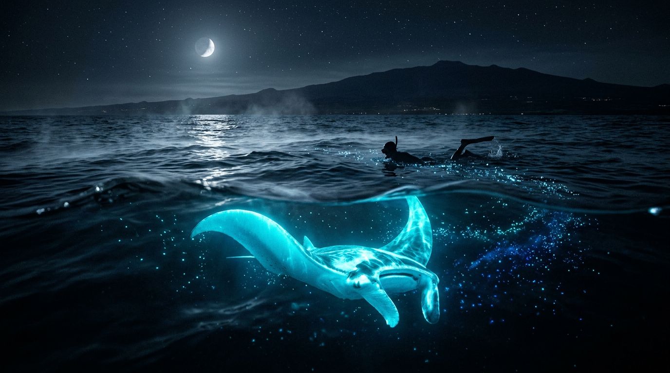 Big Island Manta Ray Night Snorkel Without a Rental Car