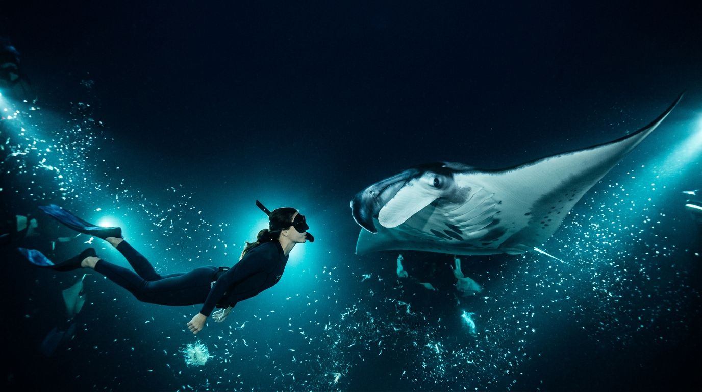 Can Manta Rays See You During a Night Snorkel?