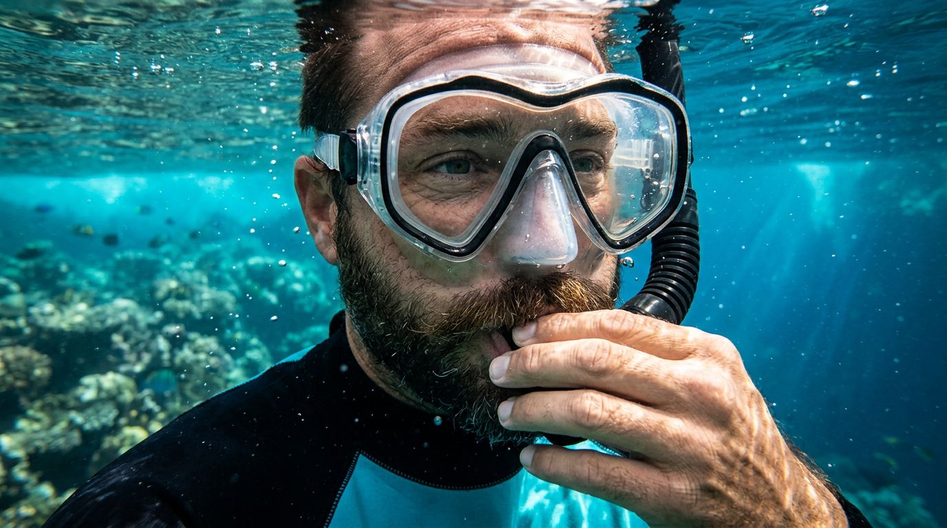 Captain Cook Snorkeling With a Beard: Stop Mask Leaks
