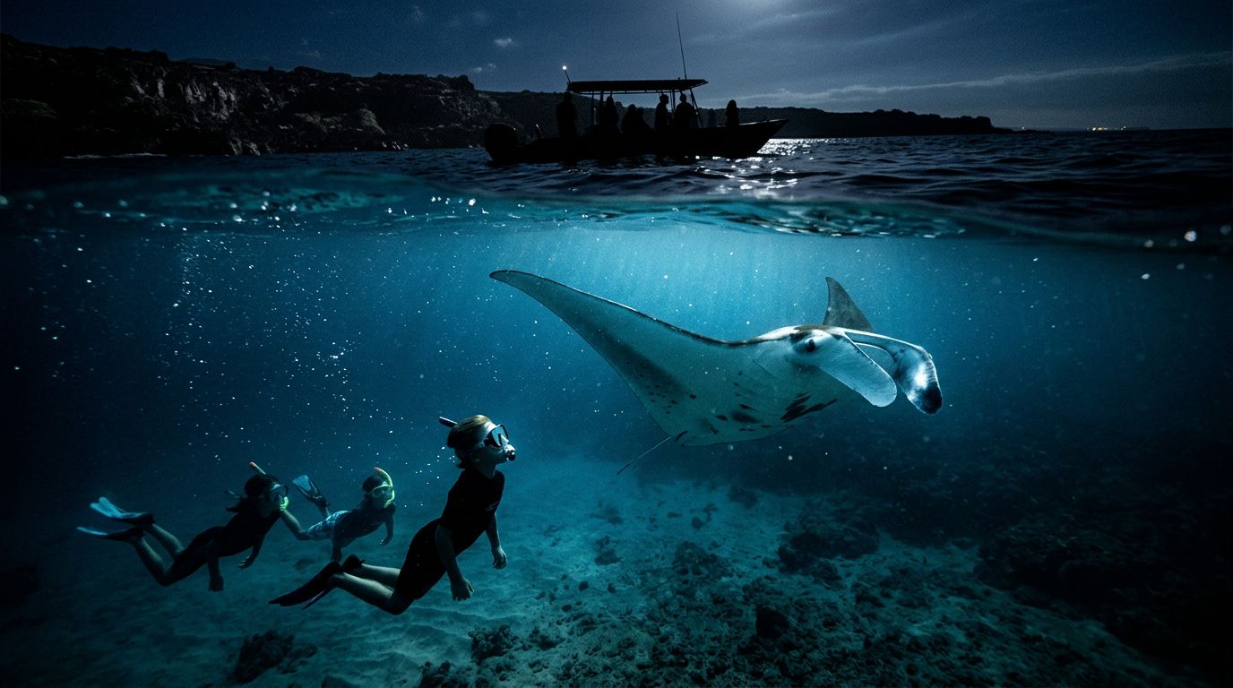 Kona Manta Ray Night Snorkel With Kids: What Parents Need to Know