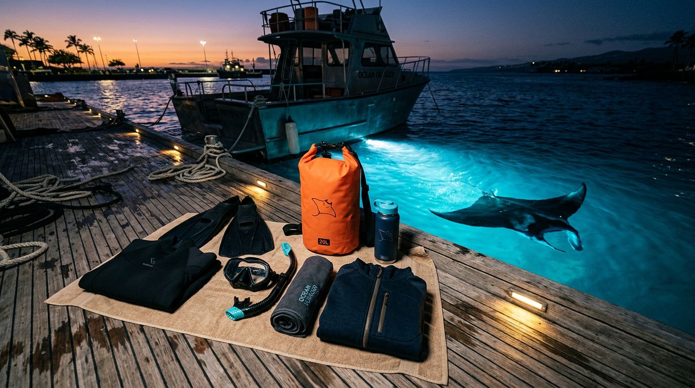 Manta Ray Night Snorkel Kona Packing List for 2026