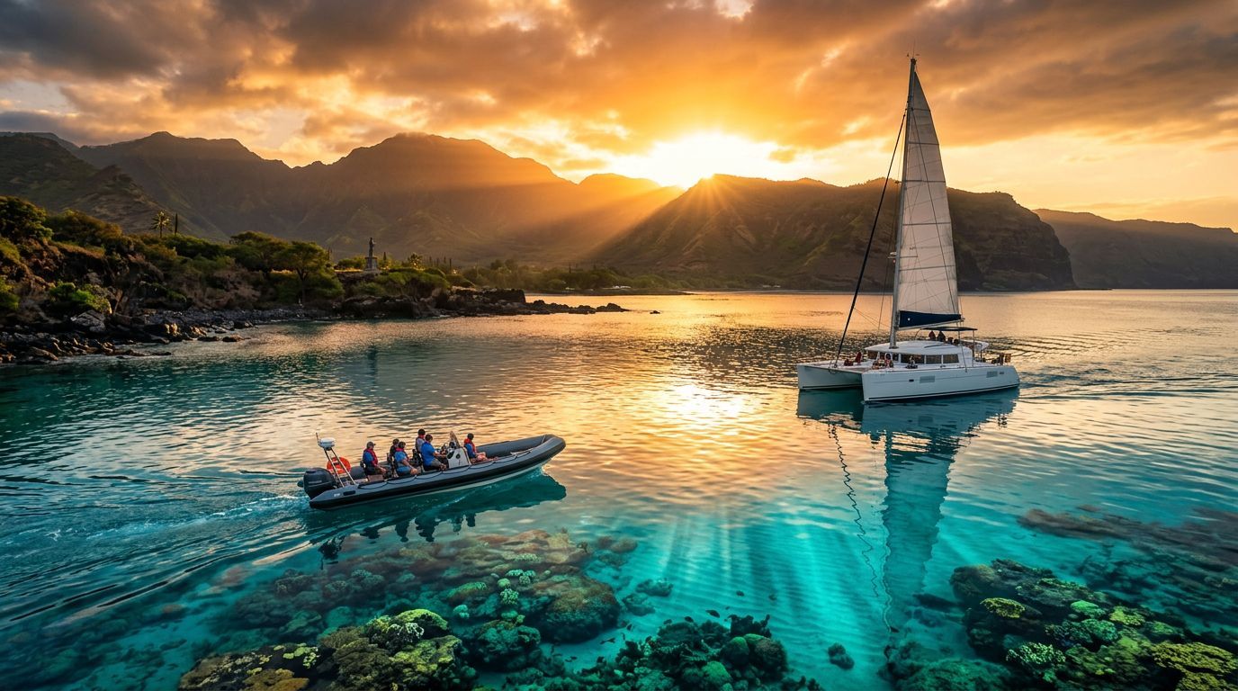 Raft Or Catamaran For Captain Cook Snorkeling Cruises | Kona Snorkel Trips