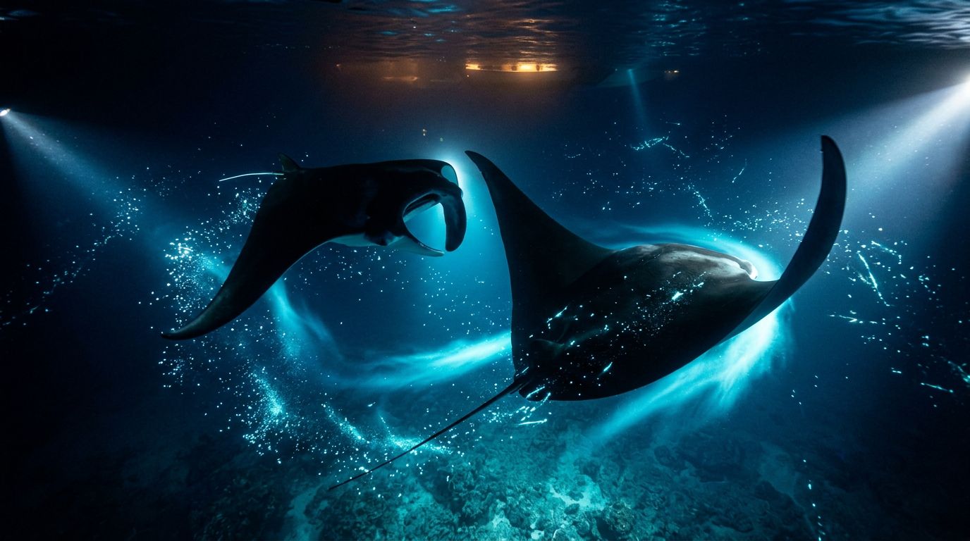 Why Manta Rays in Hawaii Chase Each Other at Night