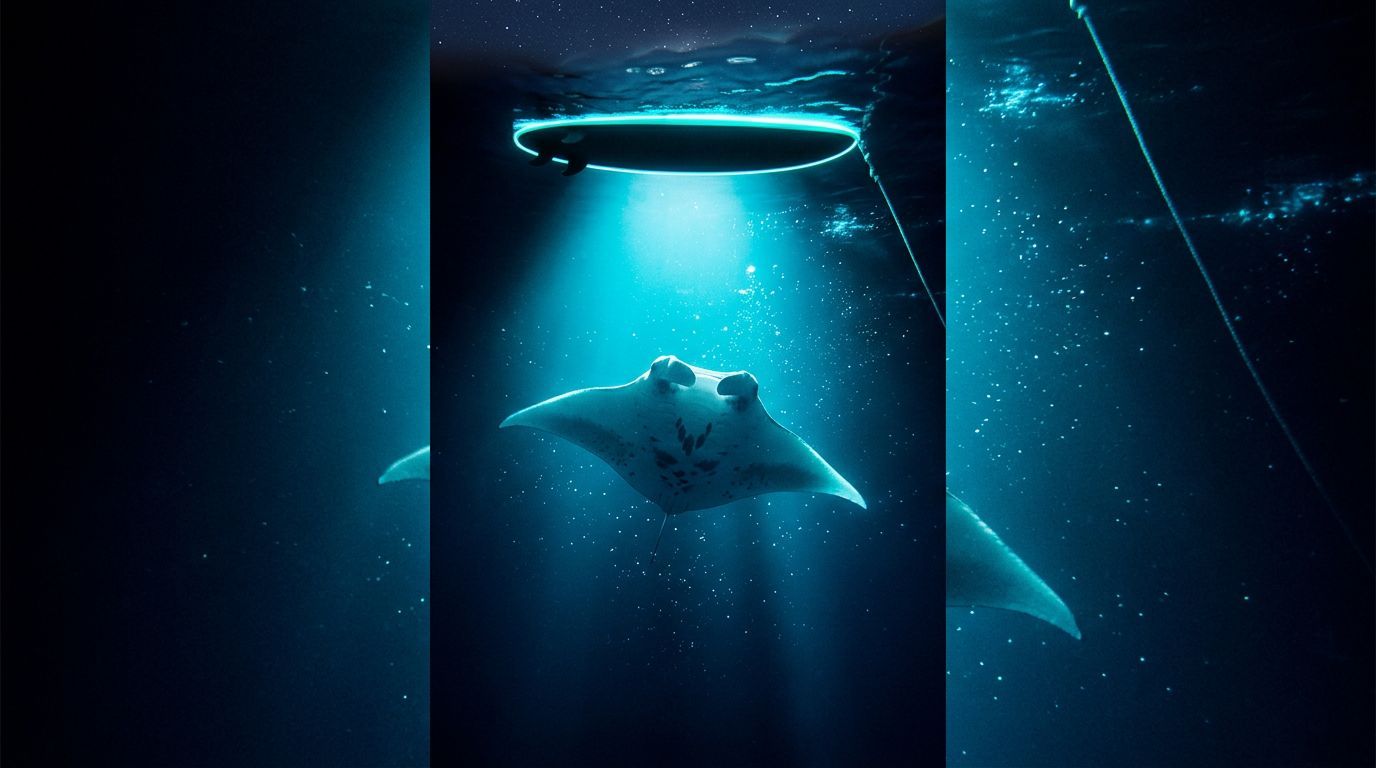 How Lights Attract Plankton for Manta Ray Night Snorkeling