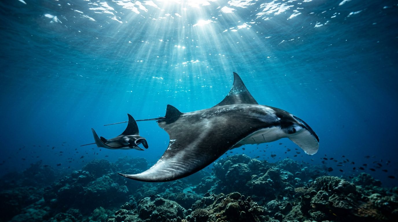 How Manta Ray Pups in Hawaii Learn to Swim