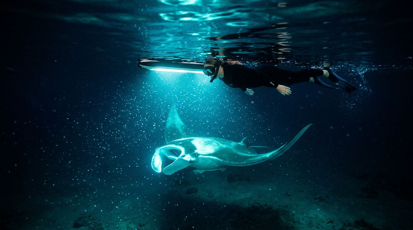 How to Position Yourself on a Manta Ray Light Board