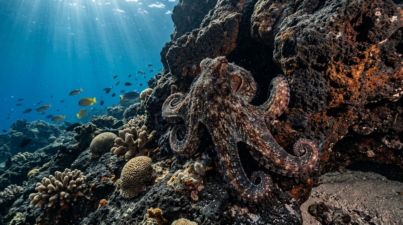 Kealakekua Bay Snorkel: Spotting Octopus on Dark Rock