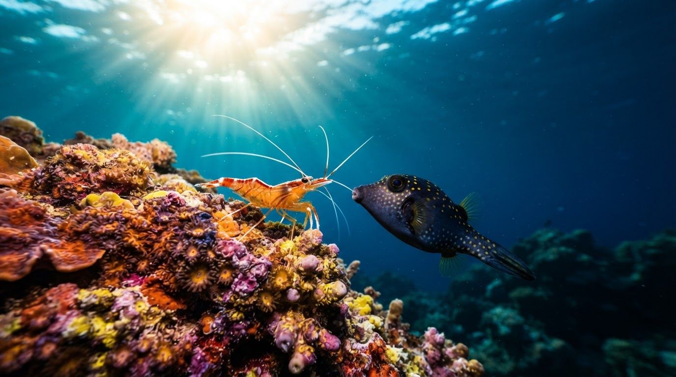 Kealakekua Bay Snorkeling: Cleaner Shrimp at Reef Stations