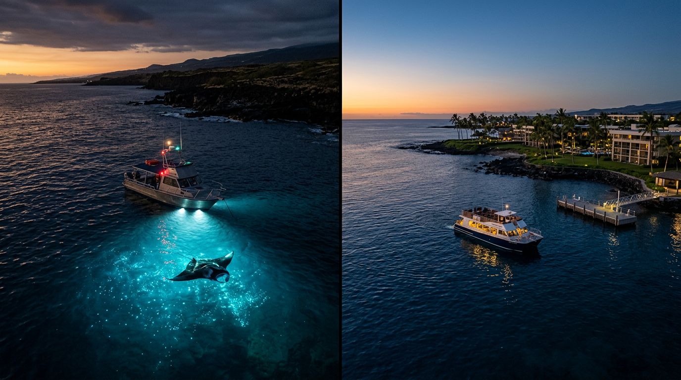 Kona Manta Ray Snorkel or Waikoloa Manta Tour?