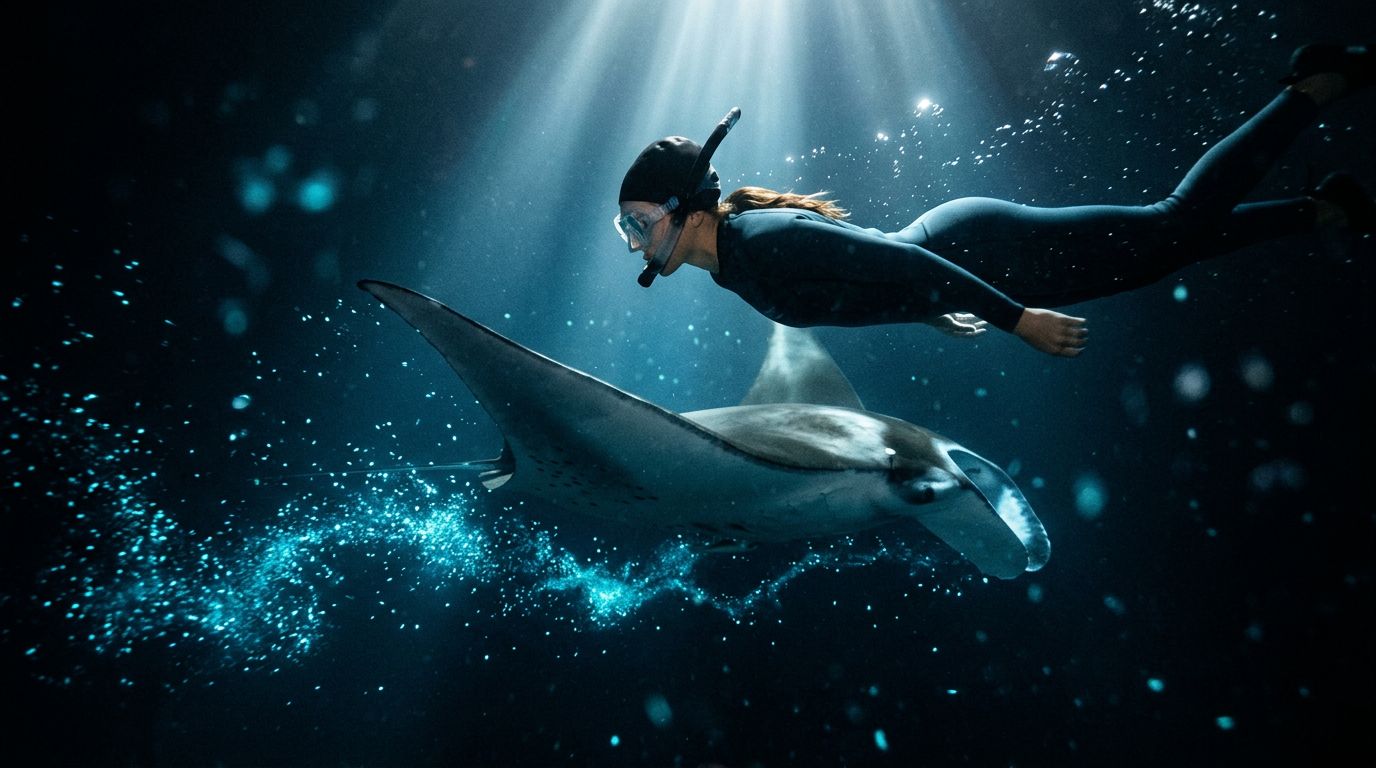 Manta Ray Night Snorkel Kona Swim Cap Guide