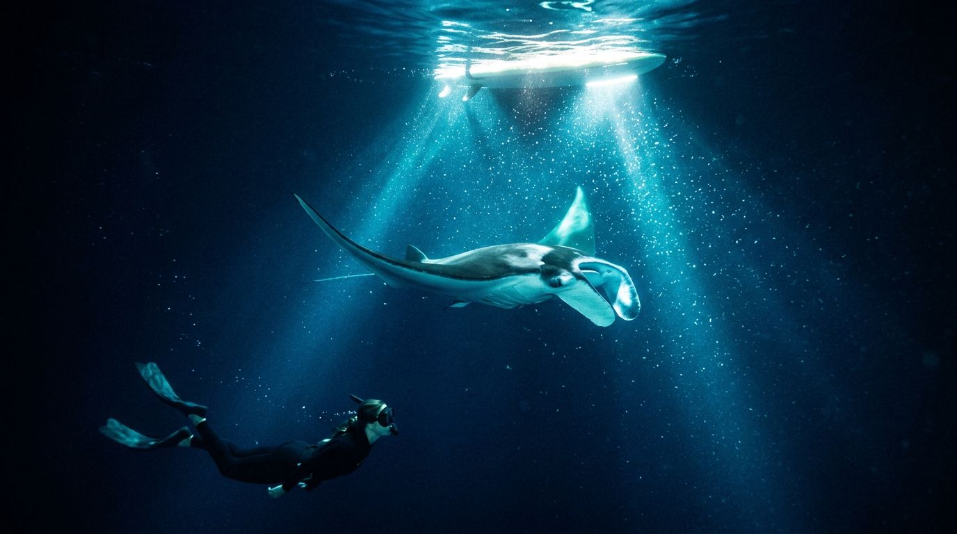Manta Ray Night Snorkeling: Keep Your Fins Away