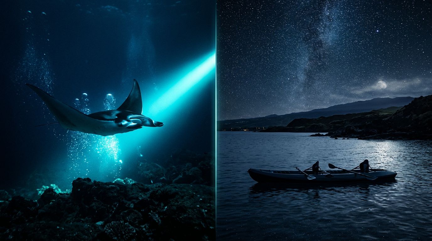 Manta Ray Snorkel Kona vs Night Kayak Tours