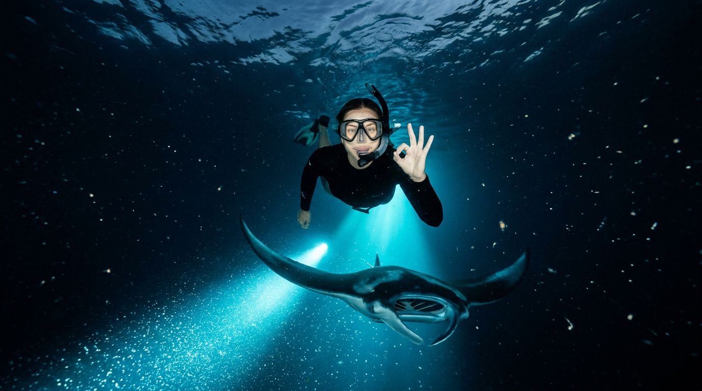 Manta Ray Snorkeling Hand Signals for Kona Tours