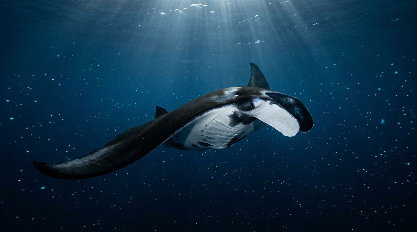 Manta Ray Swimming: How Mantas Control Depth