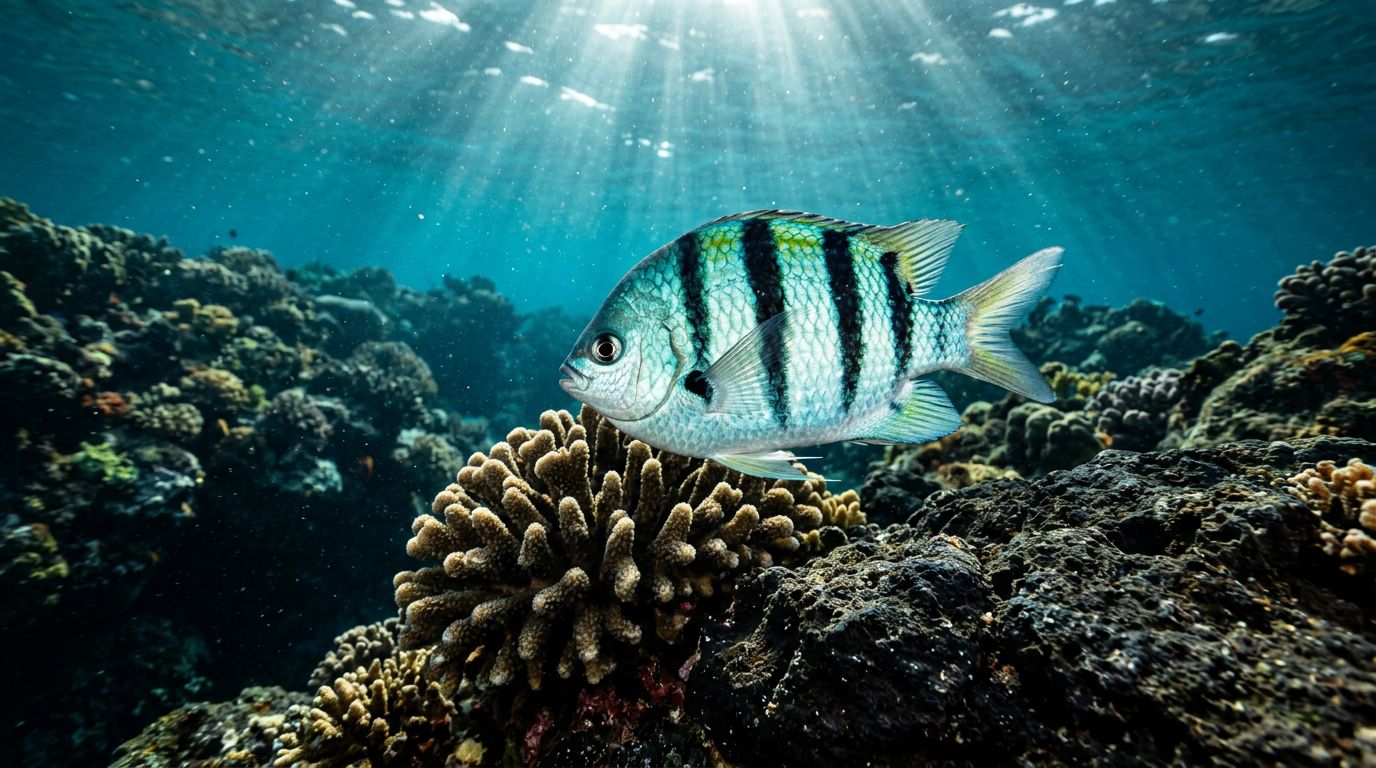 Snorkeling Big Island: Identify Hawaiian Sergeant Fish