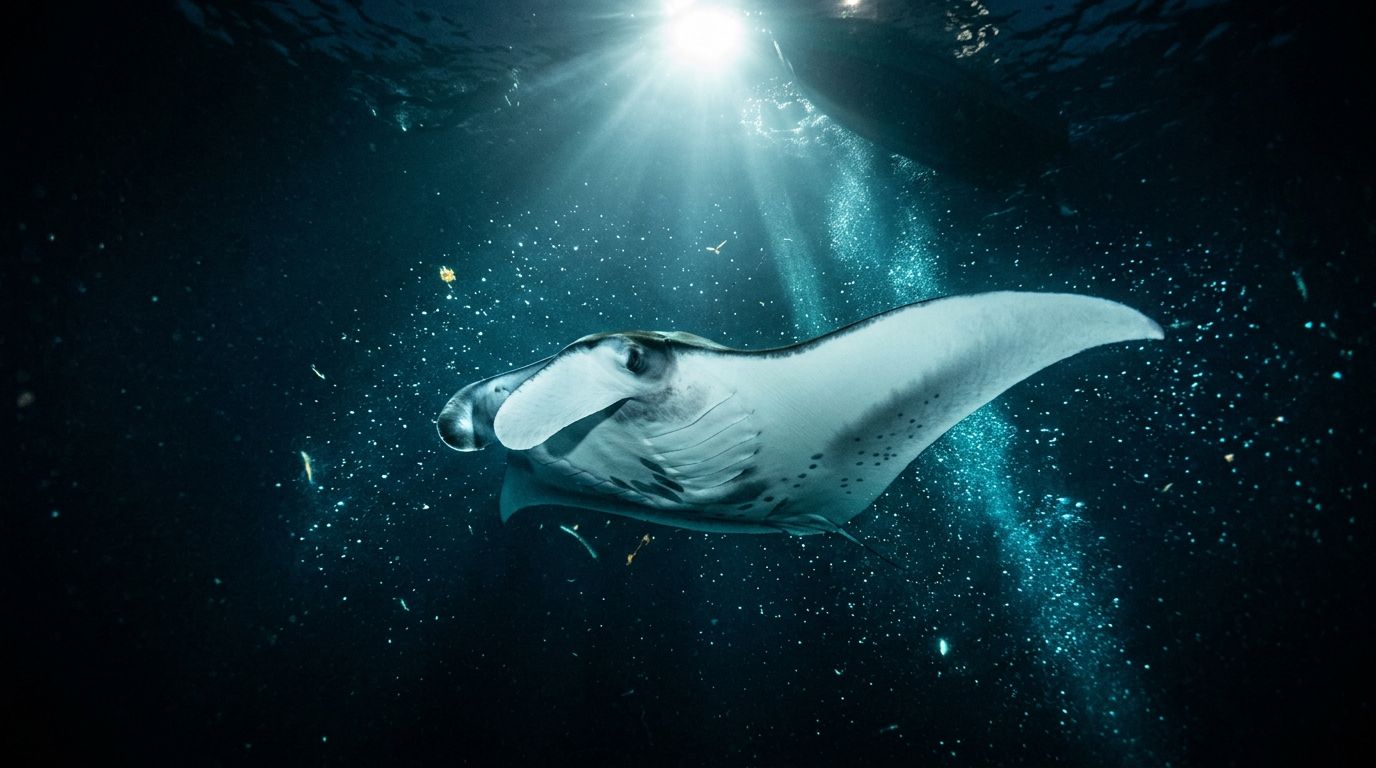 Water Visibility on a Manta Ray Night Snorkel